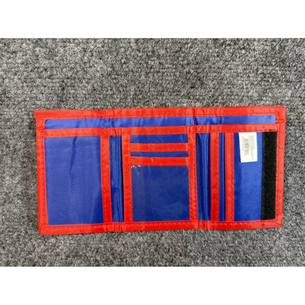 Vintage Style Building Block Pattern Nylon Trifold Wallet Primary Colors Retro